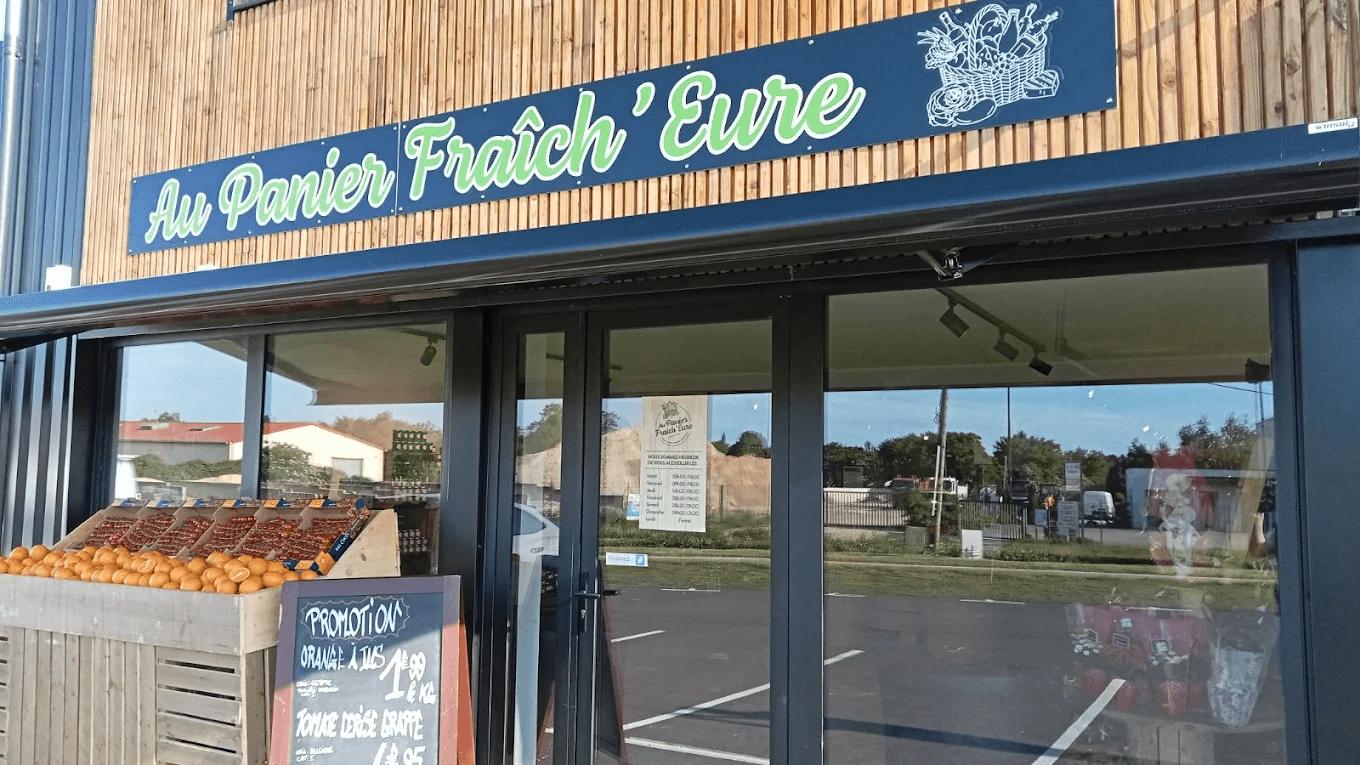 Devanture du magasin Au Panier Fraîch'Eure à Bosroumois (Eure)